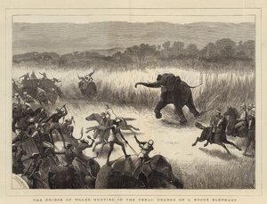 Le Prince de Galles chassant dans le Terai, charge d